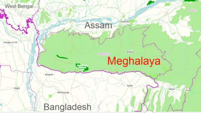 Assam Meghalaya Map